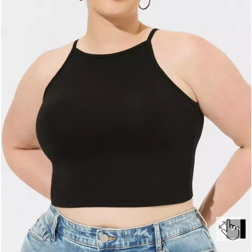 torrid Black High-Neck Crop Tank